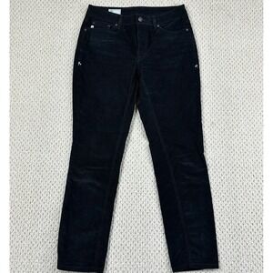 Stio Pants Womens 6 Black Corduroy Slim Straight Leg Stretch Rivet Cord Mid Rise
